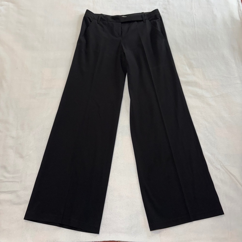 Max Studio Specialty Products Black Wide Leg Dress Pants Trousers Size 4 Y2K